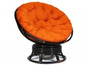 Кресло-качалка Papasan w 23/01 B с подушкой Antique brown, ткань Оранжевый в Лянторе - lyantor.magazin-mebel74.ru | фото