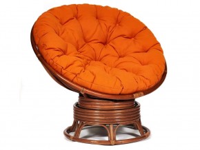 Кресло-качалка Papasan w 23/01 B с подушкой Pecan, ткань Оранжевый в Лянторе - lyantor.magazin-mebel74.ru | фото