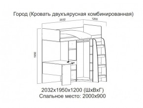 Кровать двухъярусная комбинированная в Лянторе - lyantor.magazin-mebel74.ru | фото