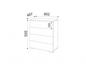 М05 (ручка брусок) Комод (4 ящика) в Лянторе - lyantor.magazin-mebel74.ru | фото