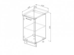 Н 40 Модуль нижний Без Столешницы МН 40 в Лянторе - lyantor.magazin-mebel74.ru | фото