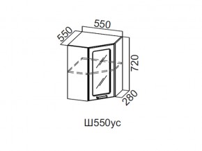 Ш550ус/720 Шкаф навесной 550/720 (угловой со стеклом) в Лянторе - lyantor.magazin-mebel74.ru | фото