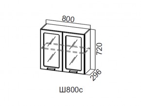 Ш800с/720 Шкаф навесной 800/720 (со стеклом) в Лянторе - lyantor.magazin-mebel74.ru | фото